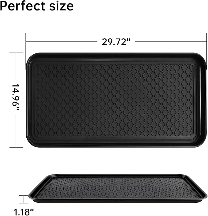 Boot Tray for Entryway, 9 Pack Waterproof Shoe Trays for Indoor Outdoor Use 30"x15" Durable Shoe Mat with Raised Edge, Non-Slip Tray for Boots, Pets, Garden & Muddy Shoes