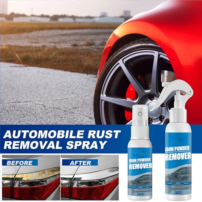 Multi Purpose Rust Remover Spray, Iron Powder Remover, Rust Removal Spray, Instant Remover Spray, Iron Out Rust Stain Remover, Car Rust Removal Spray (3pcs, 100ml)