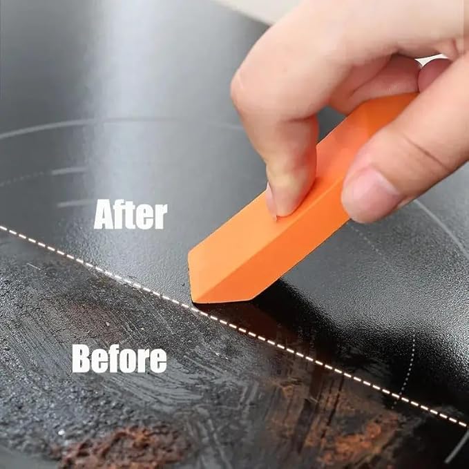 Heavy-Duty Hard Water Limescale Cleaning Eraser – Descaling Rubber Block for Removing Mineral Buildup on Glass, Tile, Stainless Steel & Faucets