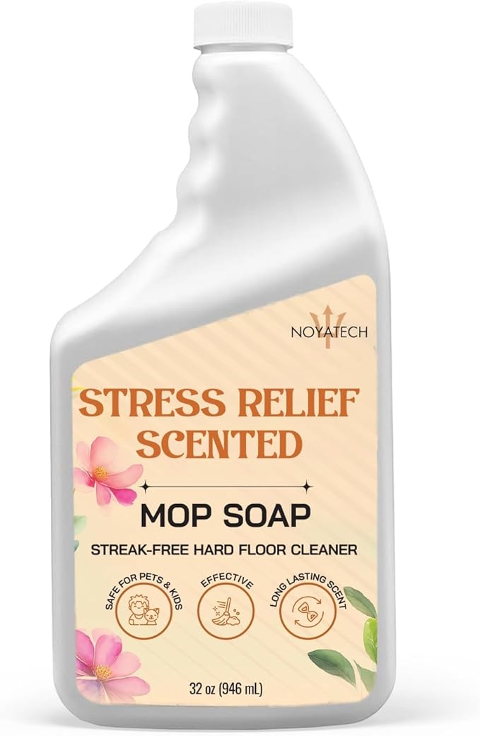 NOYATECH Scented Mop Soap – Stress Relief Aromatherapy Floor Cleaner Concentrate | Non-Toxic, Pet Safe, No Residue | Safe for Hardwood, Tile, Marble, Stone & Grout | All Mop Types | Made in USA