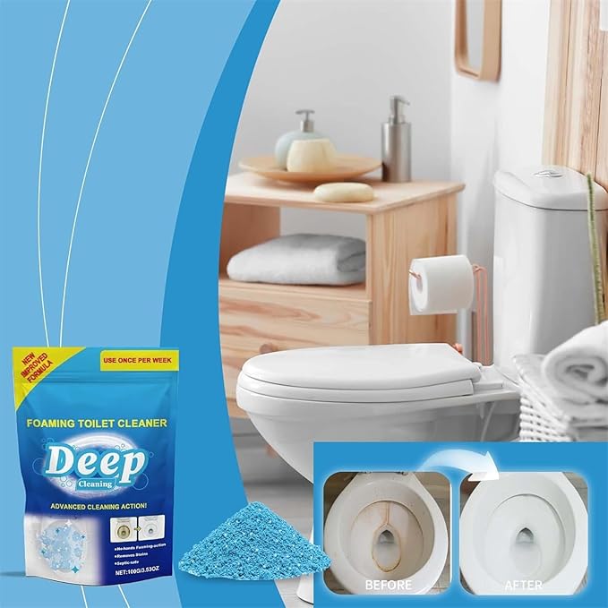 Foaming Toilet Cleaner, Toilet Bowl Cleaner, Powerful Refresh Bowl Cleaner Powder Packets, Self Activating Powder, Deep Cleaning