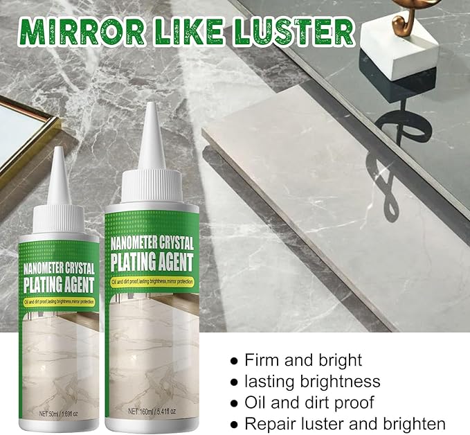 Tiles Scratch Remover Polish Solution with Applicators Sponge Cleaning Cloth for Kitchen Countertop Floor Restorations Ceramic Tiles Restorer with Sponge Brush Tiles Scratch Repair Tools