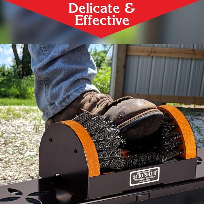 Shoe Scraper with Portable Base - Boot Scrubber with Cleaning Brushes for All Shoe Sizes