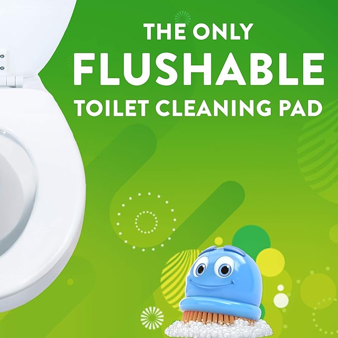 Scrubbing Bubbles Fresh Brush Toilet Bowl Brush and Holder with Toilet Cleaner Refill Pads & Gel Stamps, Cleans Limescale & Fights Odors, Citrus Scent, Includes Starter Kit + 20 Refills + 6 Gel Stamps
