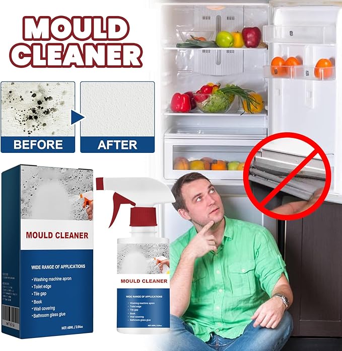 RAINPOT Mould Cleaner Spray Powerful Foam Cleaning Spray | Multi-Surface Fast-Acting Stain Remover for Kitchen, Bathroom, Wall and Tile Cleaning, No Scrubbing Required (2, 2.04oz*2)