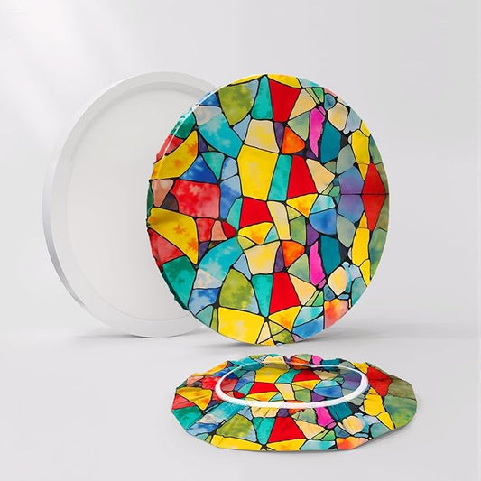 12" Ceiling Light Cover, 1 Pcs Flush Mount Light Fixture Cover, Fabric Ceiling Light Fixture Cover, Light Filters for Bedroom, Kitchen, Hallways/Entryways, Office, Basement (Color Art)