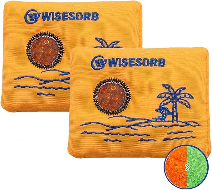 Wisesorb 100gx2pcs Rechargeable Desiccant Packs for Storage, Color Indicating Silica Gel Packets Moisture Absorbers with Visible Window, Reusable Dehumidifier Bags for 3D Filaments Electronics Camera