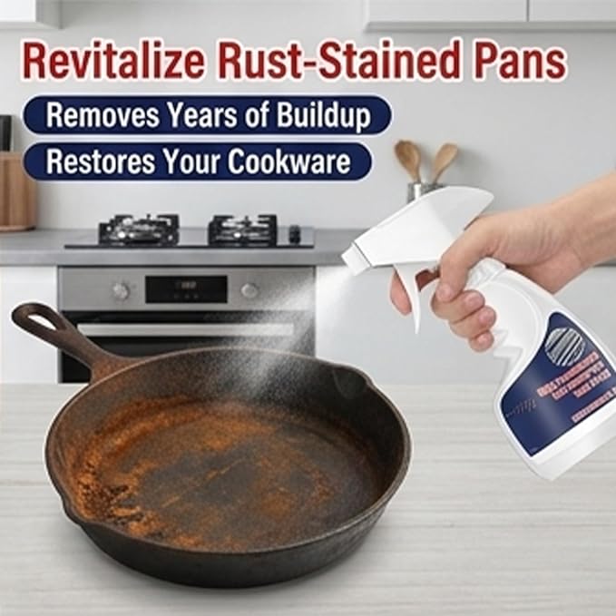 RAINPOT Rust Remover Spray - Heavy Duty Metal Cleaner & Fast Acting Rust Stain Remover, Multi-Purpose Rust Converter for Stainless Steel, Automotive Parts & Tools (1PC)