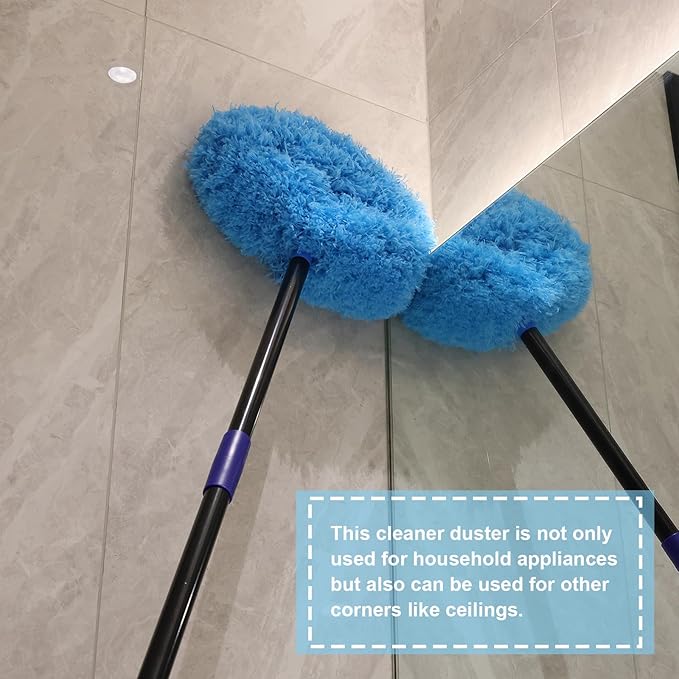 Ceiling Fan Cleaner Duster, 23 to 83 Inch Washable High Ceiling Duster, Microfiber Cleaner for Fan Blades, Furniture, Wall (Blue)