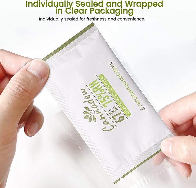 75% Two-Way Humidity Control Packets, 67g (10 Pack) – Moisture Absorbers & Hydration Packets for Storage