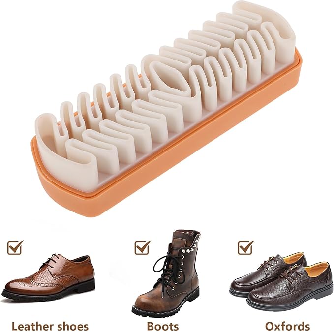 Ipetboom Soft Rubber Suede Shoe Brush Cleaner for Boots and Sneakers, Portable Small Scrub Brush with Rubber Eraser for Leather and Nubuck Cleaning, Entryway Shoe Care Tool