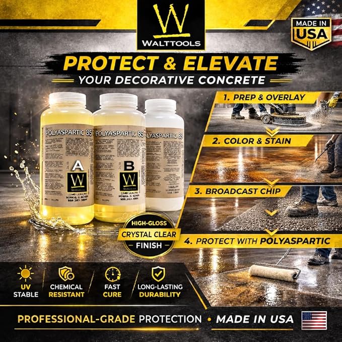 Polyaspartic 85 | High-Gloss, Protective, Polyaspartic Concrete Coating (3 Quart Kit)