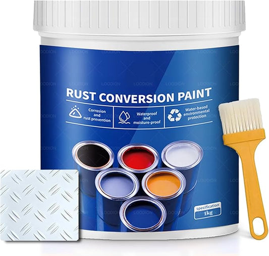Rust Gel Rust Converter - 35.3 Fl Oz, Rust Remover for Metal, Anti Rust Paint with Brush, Eliminates Oxides from Aluminum, Cast Iron, and Steel (White,35.3 Fl Oz)