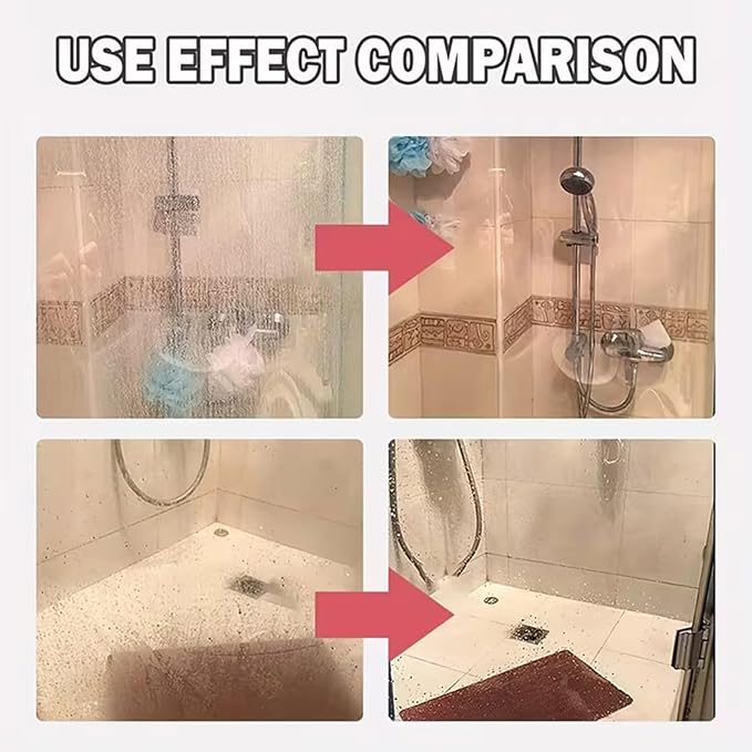 Glass Shower Door Cleaner | 120ml Polishing Stain Remover with Sponge - Bathroom Glass Polishing Compound - for Window Mirror Faucet Ceramic Stainless Steel Patio Household
