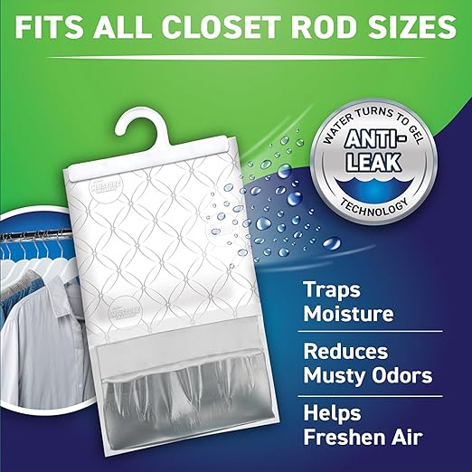 Concrobium Moisture Grabbers, 3-Pack 17.5 oz Bags (Spring Breeze) — Powerful Moisture Absorber with Anti-Leak Gel, Covers Up to 350 cu ft, Eliminates Musty Odors & Adds a Light Fresh Scent