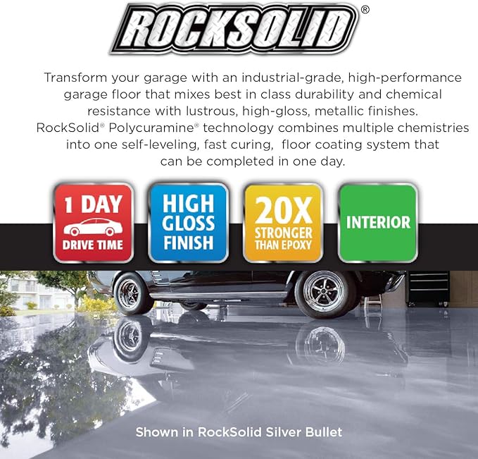 Rust-Oleum 286896 Rocksolid Metallic Garage Floor Coating Kit, Cherry Bomb