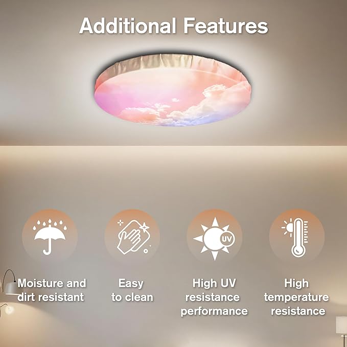 12" Ceiling Light Cover, 2 Pcs Flush Mount Light Fixture Cover, Fabric Ceiling Light Fixture Cover, Light Filters for Bedroom, Kitchen, Hallways/Entryways, Office, Basement (Rainbow)