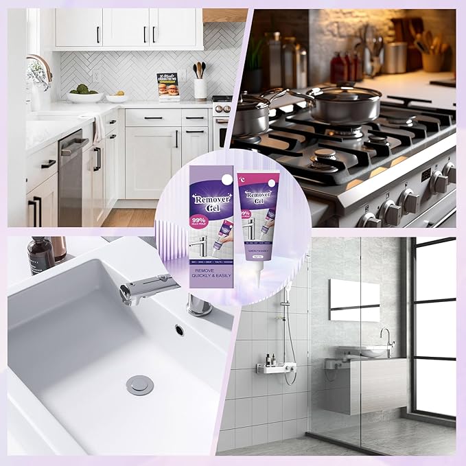 2Pcs Cleaning Remover Gel,Powerful Household Cleaning Gel,Multi-Surface Remover Gel for Bathroom Shower Kitchen Tile Grout, Sinks Countertops,Safe Formula That Does Not Damage Surface,180g