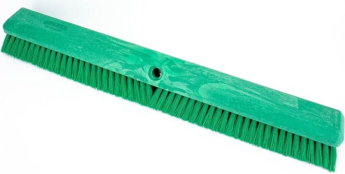 SPARTA 41891EC09 Omni Sweep Plastic Push Broom Head, Heavy Duty, Industrial Broom With Color Code System For Outdoor, Indoor, Garage, Concrete, Patio, Kitchen, Bathroom, 24 Inches, Green