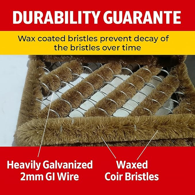 2 Pack Extra Durable Coir Boot Scraper,Wire and Coir Doormat,Scraper MAT,Coconut Fibre/BOOTSCRAPER,Boot Wiper,Shoe Wiper 2.5"X12"X13"Inches