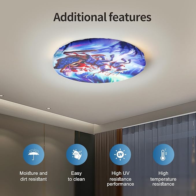 Christmas Lights Cover, 12" Ceiling Light Cover, 1 Pcs Fabric Light Fixture Cover, Filters for Bedroom, Kitchen, Hallways/Entryways, Office, Basement (Christmas Style)