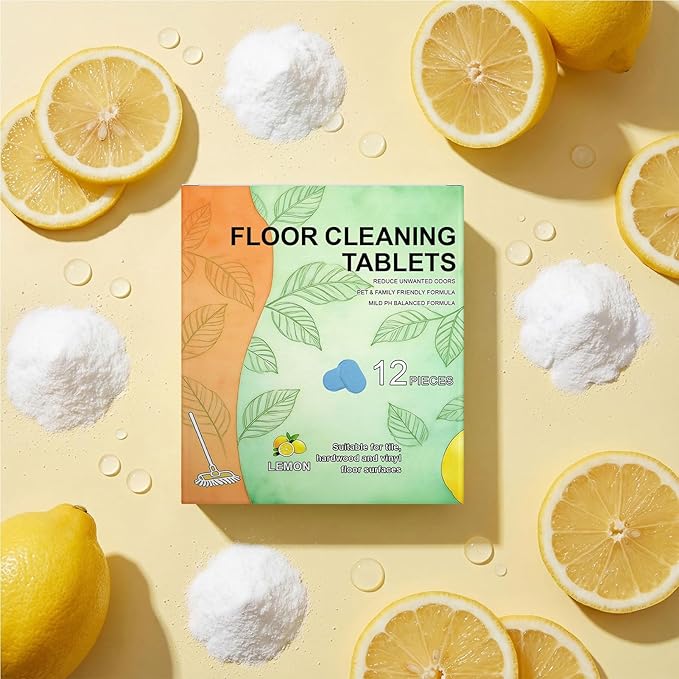 Floor Cleaner Sheets, Mild Tablets Solution Cleaning Sheets, Tile Floor Cleaner, For Tiles Marble Laminate Home Indoor Kitchen Bedroom Bathroom
