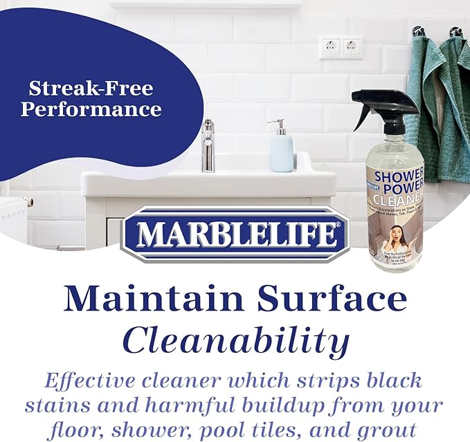 Marblelife Power Shower Cleaner, Heavy-Duty Shower & Tub Bathroom Cleaner, A Must on Basic Bathroom Cleaning Supplies, 32 oz