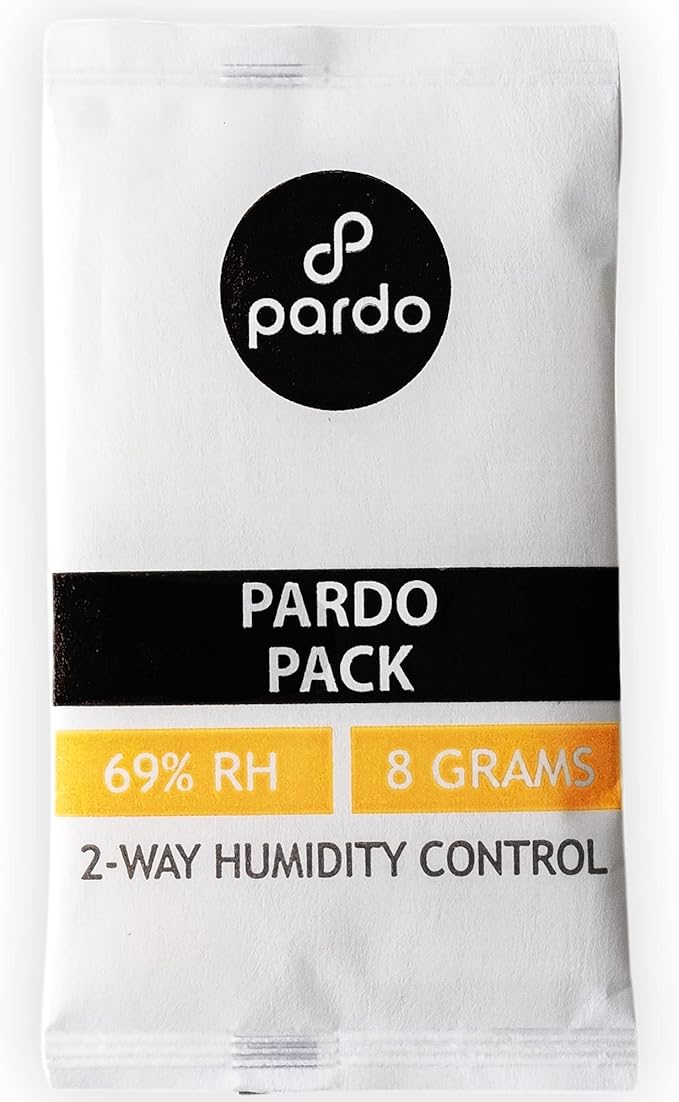Pardo Humidity Packs 10 Pcs x 8 Grams - Humidor Packets 69% RH 2-Way for Humidity Control, Moisture Packs to Keep Cigars Fresh for Long; 2 Way Humidity Control Packs in Resealable Bag