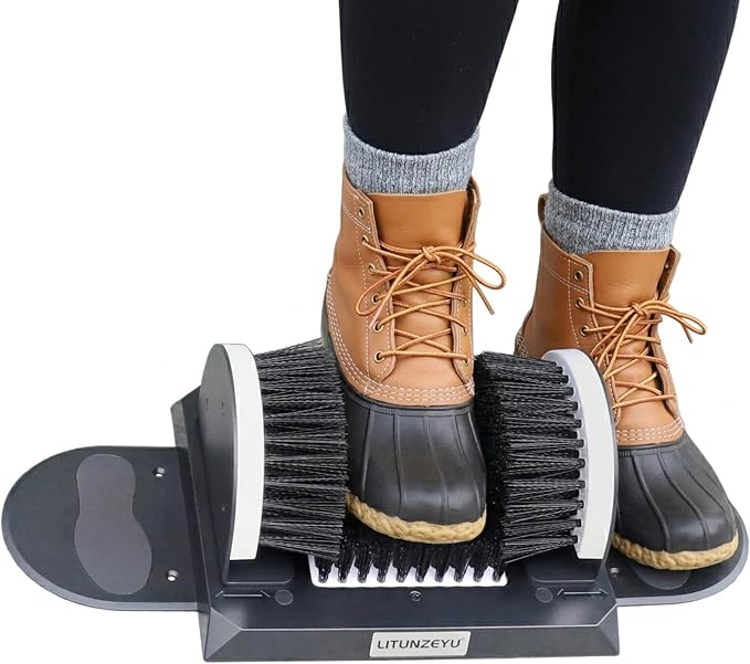 Adjustable Width Boot Scrubber & Shoe Cleaner - Heavy Duty,Outdoor/Indoor Use to Remove Mud, Snow,Dirt,Garden,Garage,Farm,Patio Brush