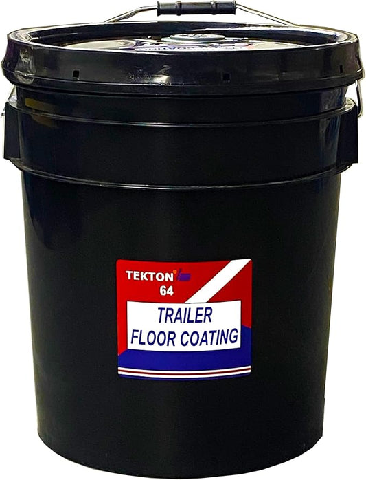 (Black, 4.5 Gallons Pail with 2 Foam Rollers Protects Trailer Floors, Ramps and Walls; Non Skid Paint