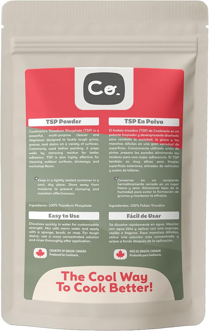 Coolinario Trisodium Phosphate - TSP Cleaner (2 Oz) Heavy-Duty Cleaner & Degreaser for Walls, Floors & Outdoor Surfaces | Removes Grease, Dirt & Stains | Ideal for Home & Industrial Use