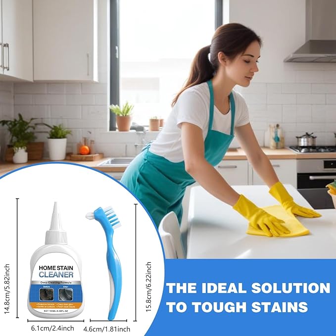 Home Stain Cleaner Gel, Multi-Purpose Household Cleaning Gel for Washing Machine Seals, Refrigerator Strips, Tile Grout, Kitchen Sinks & Bathroom Surfaces, Stain Remover & Deep Cleaning Gel
