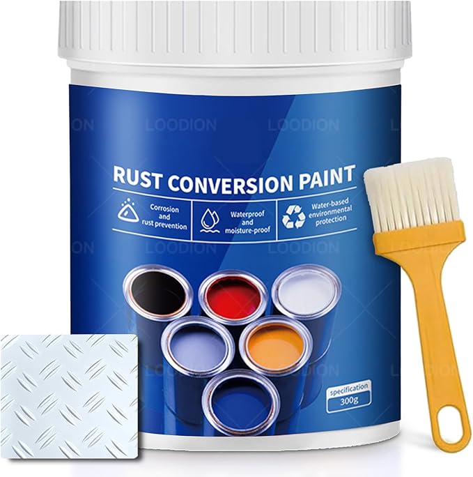Rust Gel Rust Converter - 10.7 Fl Oz, Rust Remover for Metal, Anti Rust Paint with Brush, Eliminates Oxides from Aluminum, Cast Iron, and Steel (White,10.7 Fl Oz)