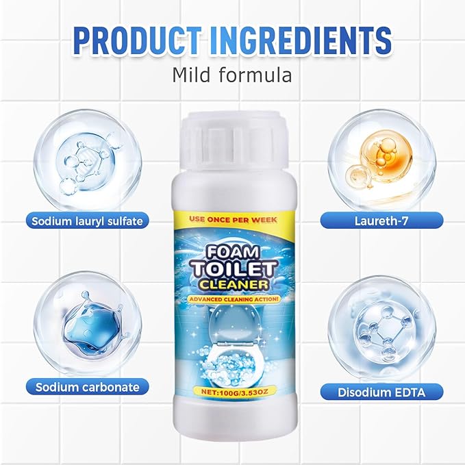 Eadwe 2025 New Foam Toilet Cleaner, Upgraded Powerful Toilet Bowl Cleaner, Advanced Bathroom Cleaner for Home, Powerful Instant Bowl Cleaners for Toilets Squatting Pans (1)