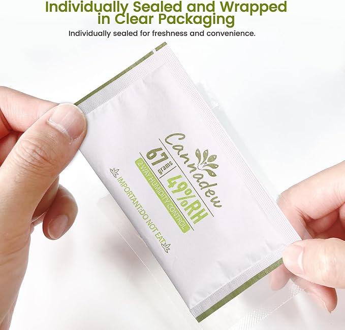 49% RH, 67g (15 Pack) Cannadew Humidity Packs Two-Way Humidity Control Pack – Moisture Absorbers & Hydration Packets for Curing and Storage