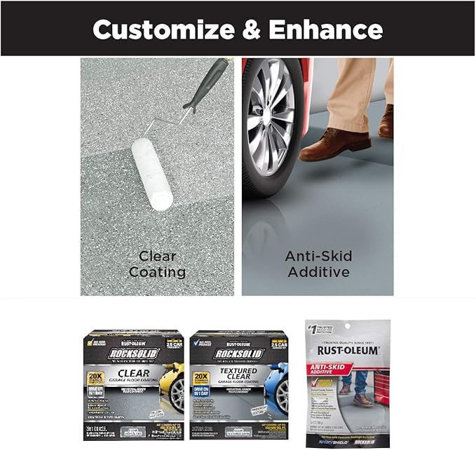 Rust-Oleum 286896 Rocksolid Metallic Garage Floor Coating Kit, Cherry Bomb