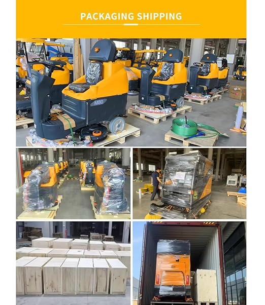 Floor Clean Scrubber Sweeper Machine Electric Cleaning Equipment, 33" Suction Width,19-gal Sewage Tank, Complete Set of Parts