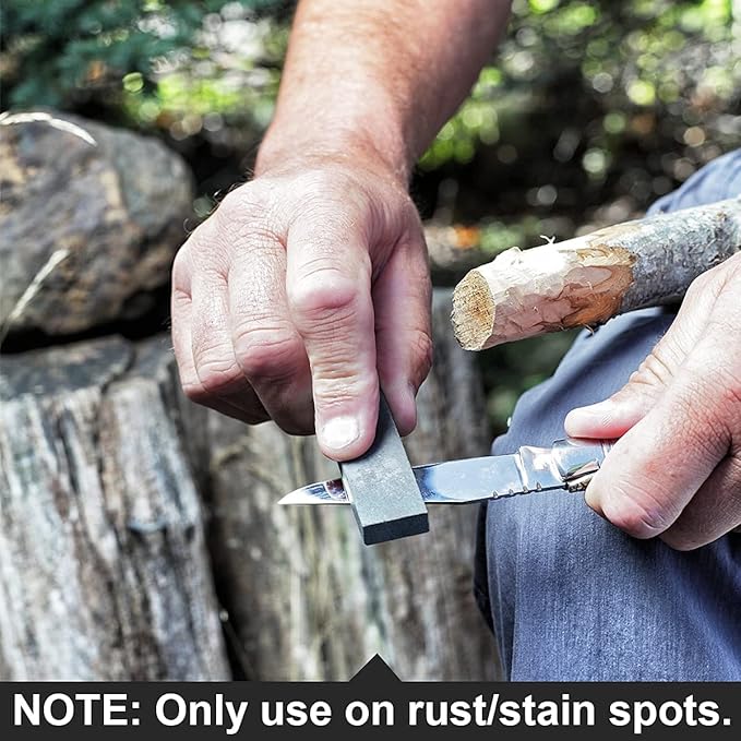 Knife Oil Rust Eraser Kit, Extra Large Rust Remover for Knives, Sword Maintenance Oil (3.4 oz) for Carbon Steel Blade, Cleaning, Protection And Lubricant Care Set