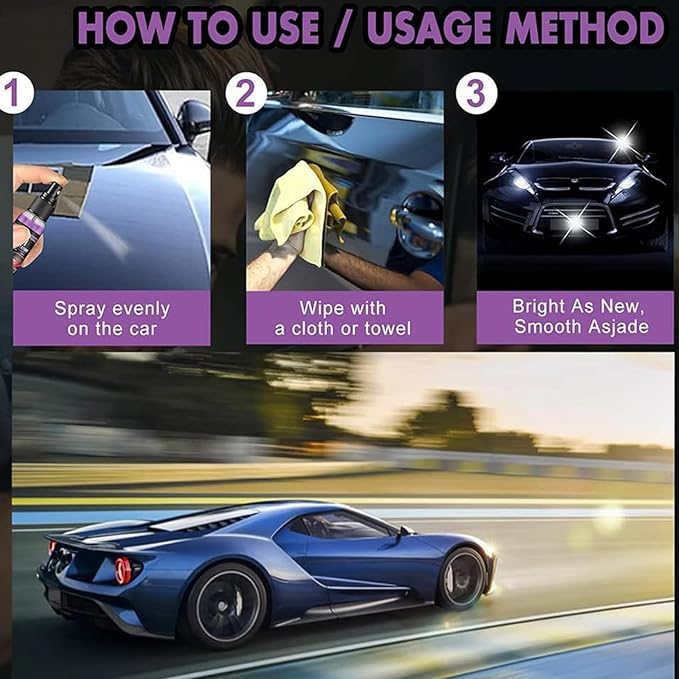 High Protection Cleaner, 3-in-1 High Protection Quick Car Coating Spray,Car Coating Cleaning Spray， for car gentle cleaning（Upgraded version100ML） (2)