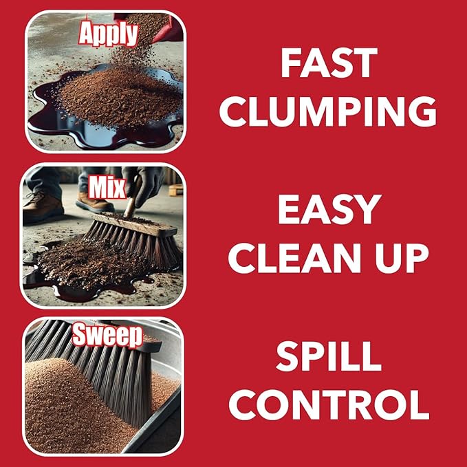 Rapid Clean Absorbent for Oil Spills, Automotive Spills, Paint Spills, Food Spills & Other Fluids