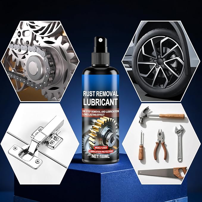 2Pcs Rust Remover Spray for Metal,Multipurpose Rust Stain Remover,Iron Rust Stain Remover,Fast-Acting Oxidation Metal Cleaner for Vehicles,Tools,Chains