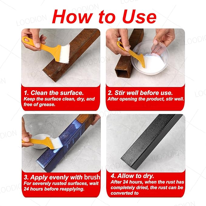 0.08 Gal Rust Remover for Metal, Rust Conversion Paint for Metal (Pack of 1,Black)