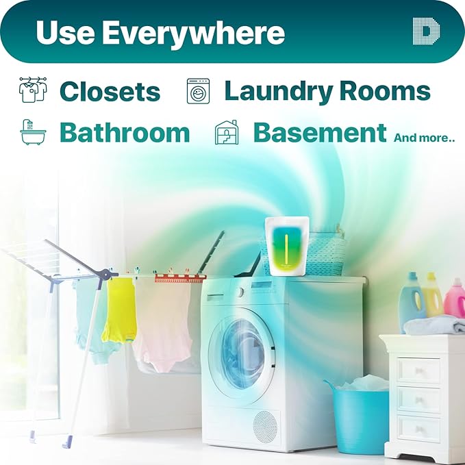 Dry & Dry Standing Moisture Absorbers to Control Excess Moisture for Basement, Closets, Bathrooms, Laundry Rooms - White (5 Pack)