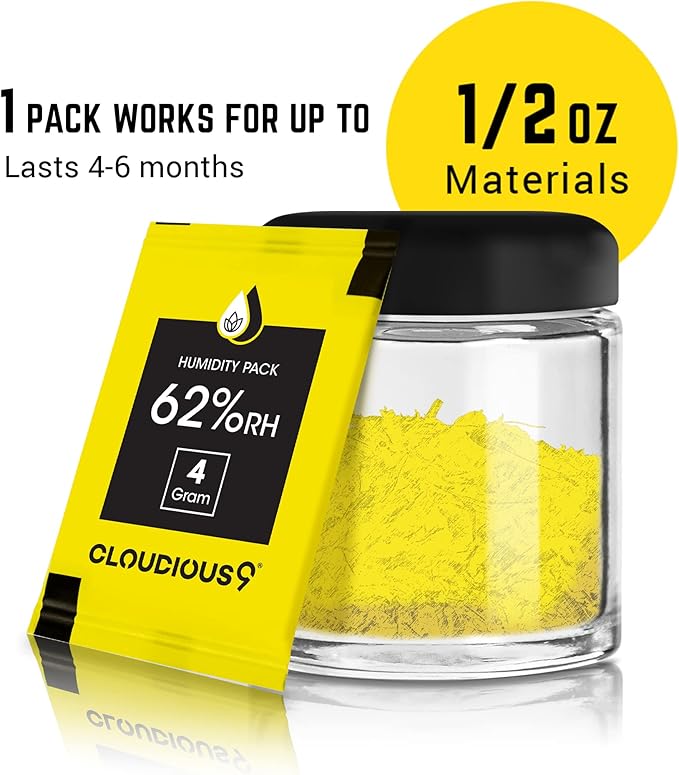 Cloudious9-62% 2-Way Humidity Pack Regulator 4 Gram - 12 Count 4 Gram Pack for Humidors Herb Flower - Individually Sealed Bag – Solution for Convenient Humidification