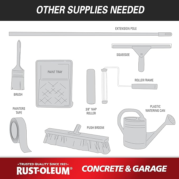 Rust-Oleum 380896-2PK Concrete & Garage Clear Finish Topcoat, Gallon, Textured Satin Clear, 2 Pack