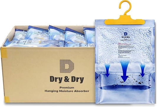 Dry & Dry [35 Packs [Net 7 Oz/Pack] Premium Hanging Moisture Absorber to Control Excess Moisture for Basements, Closets, Bathrooms, Laundry Rooms. - Moisture Absorbers