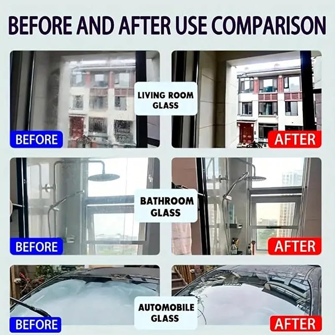 Glass Cleaning Paste – Bathroom Limescale Remover, Oil Film Cleaner, Polishing Paste | Powerful Hard Water Stain Removal, Shower Door, Tile, Mirror, And Stainless Steel Care For Home Cleaning