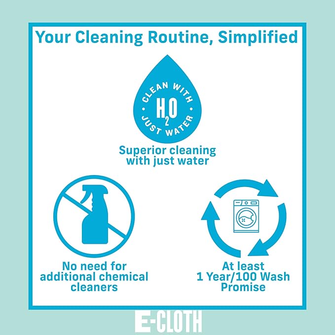 E-Cloth Granite & Stone Cleaning Kit, Premium Microfiber Cleaning Cloth, Ideal Cleaner and Polish for Granite, Marble and Other Stone Countertops, 100 Wash Guarantee, 2 Cloth Set