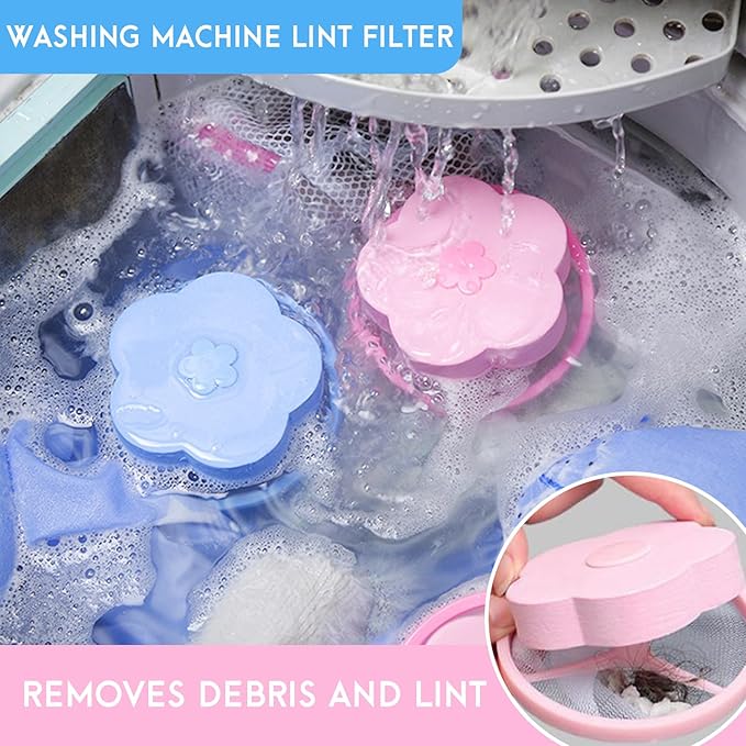 Pet Hair Remover for Laundry,Lint Catcher for Washing Machine, Laundry Pet Hair Catcher, 2026 Upgraded Floating Hair Filter Mesh Removal, Cat and Dog Hair Washing Machine Catcher; 4 Piece