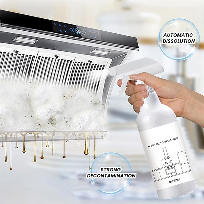 VIED 60ml Heavy Oil Foam Cleaner, Foam Spray Tablets & Spray Bottle Oven Cleaner (1pcs)